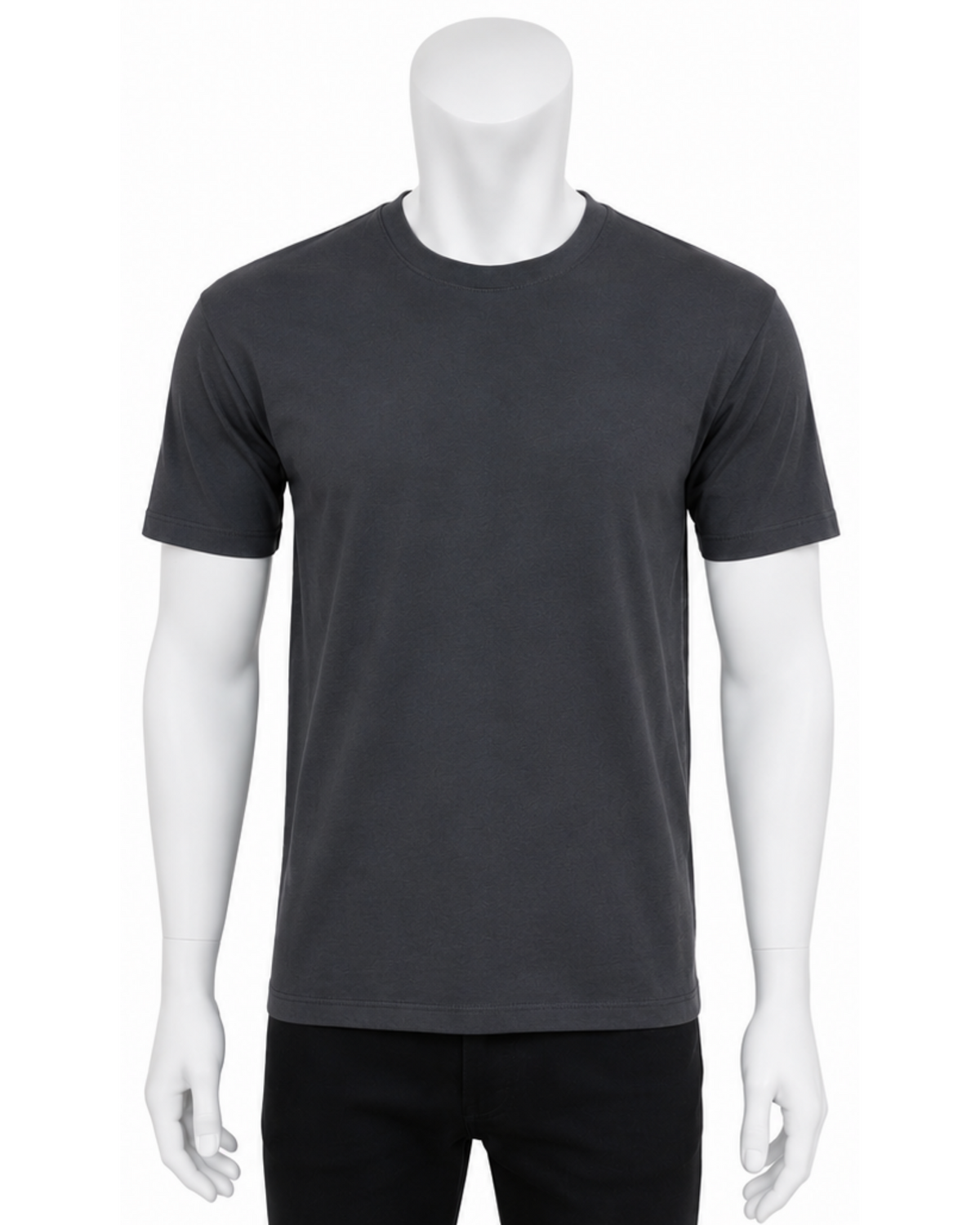 T-shirt Girocollo da Uomo in Cotone Premium - Grigio Antracite Scuro