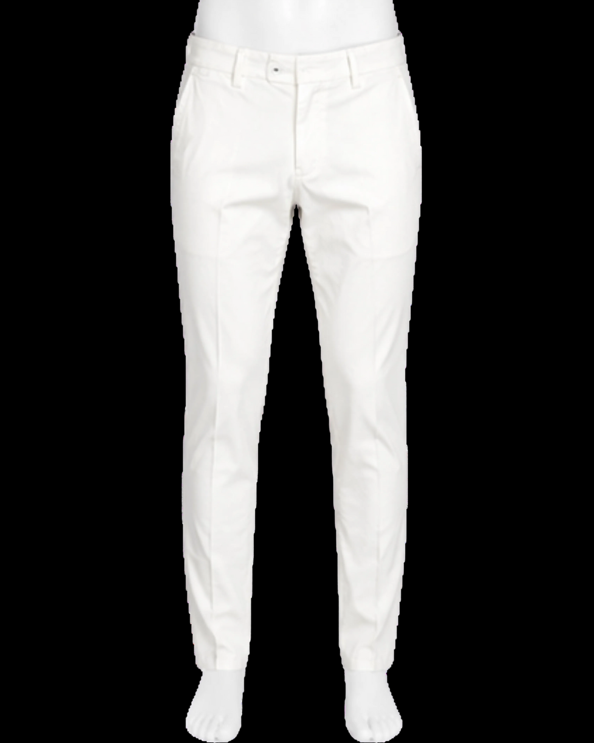 Pantalone Uomo in Cotone Rasato Bianco - Sartoriale Elegante